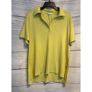 NWT Jane + Delancey Lime Green Ribbed Polo Shirt Size M